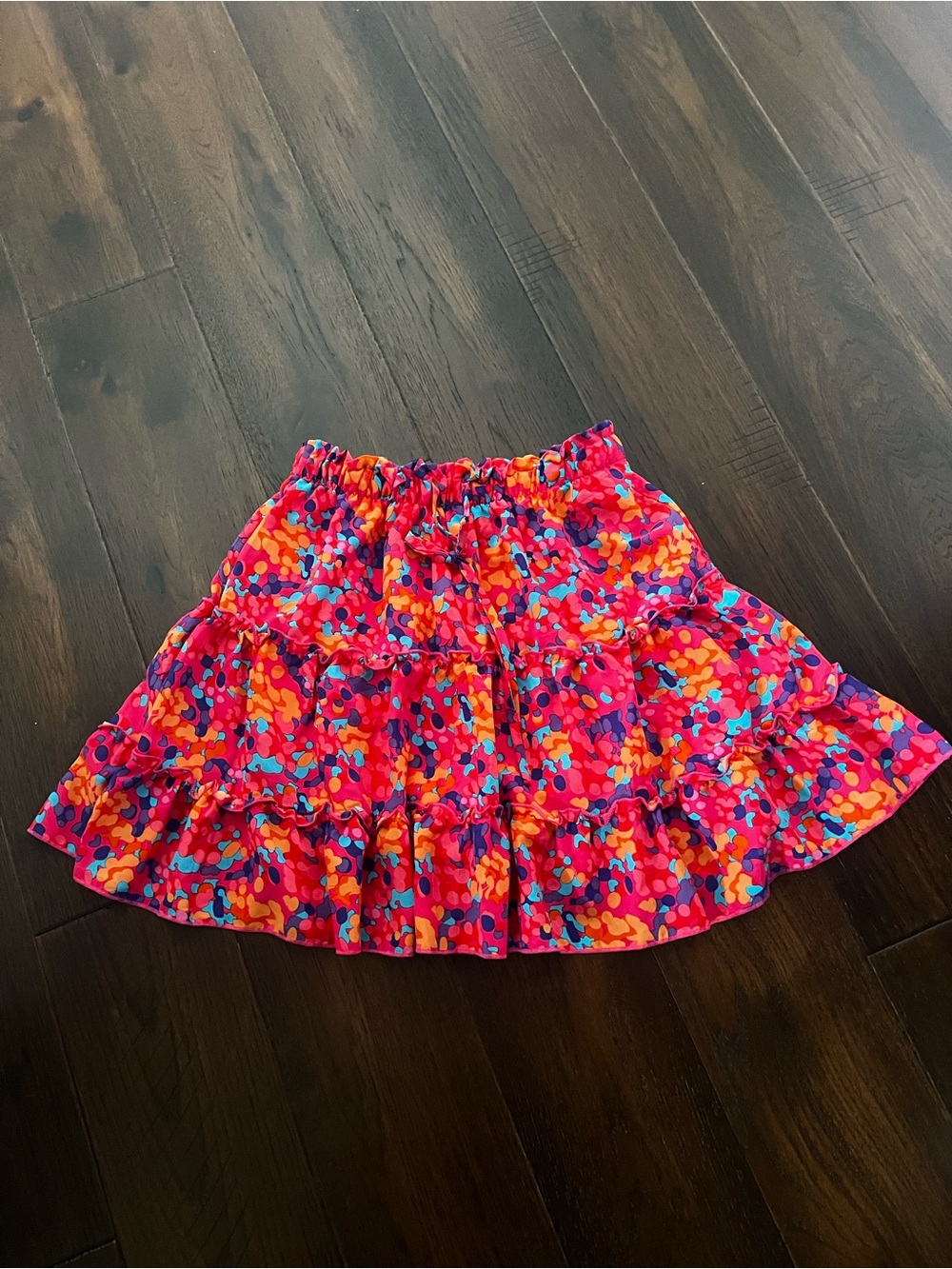 Vibrant Hot Pink Confetti Tiered Skirt